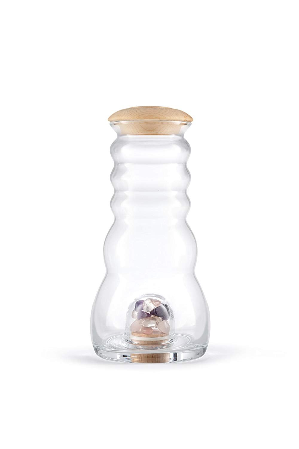 Cadus mit Edelsteinen und Zirbenholzdeckel 1,5 l - UrQuelle