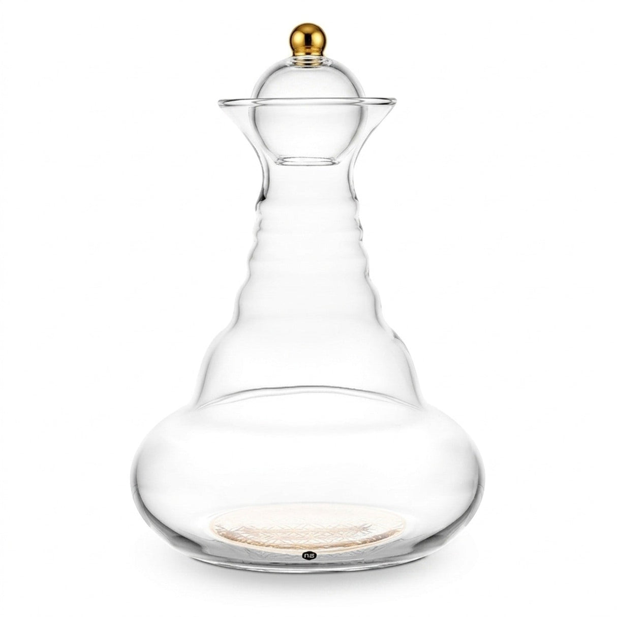 Karaffe Alladin 1,3 l Gold – Blume des Lebens – Goldknauf – mundgeblasen - UrQuelle