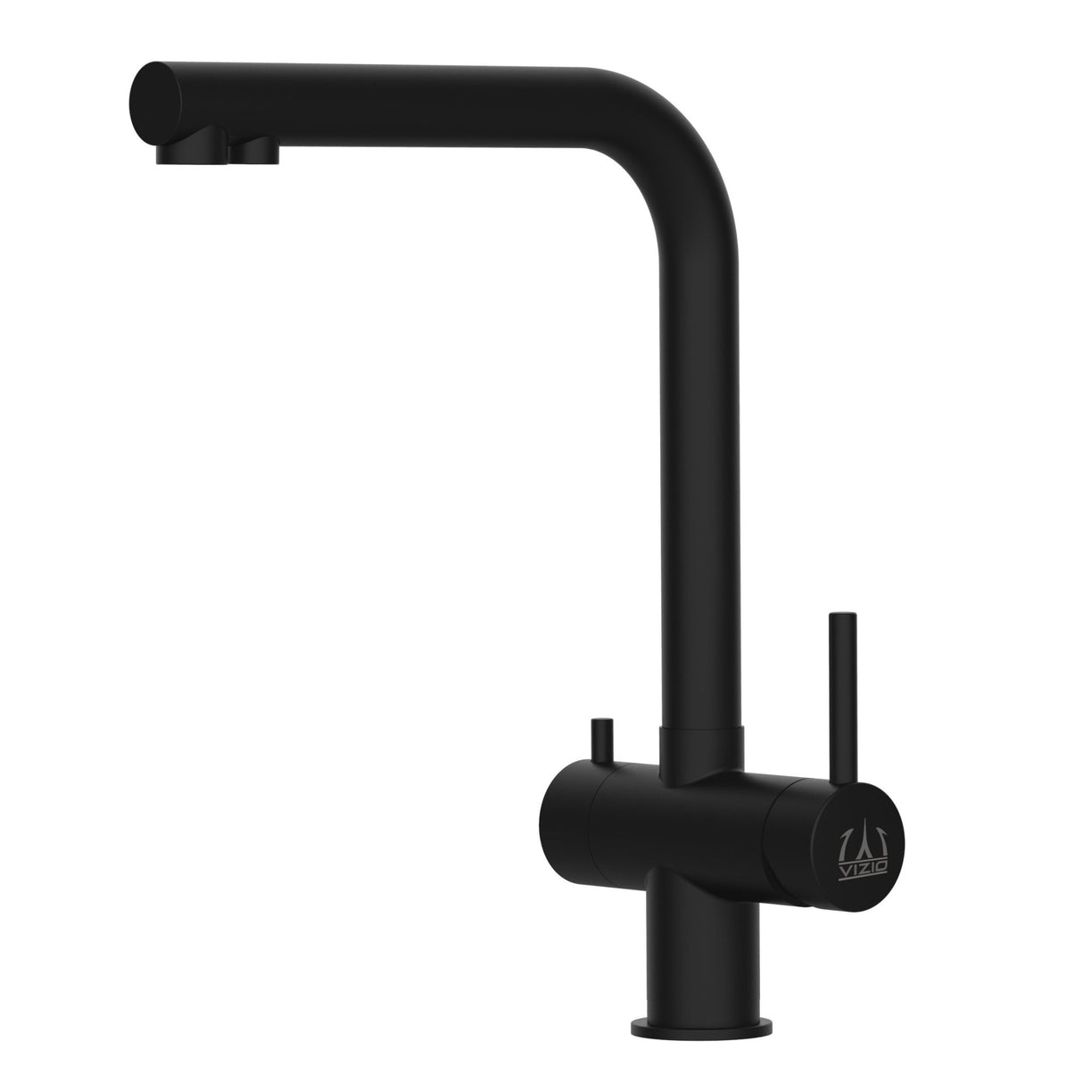 Vizio 3 Wege Edelstahl Armatur matt schwarz - PVD Beschichtet - 360° schwenkbarem L - Auslauf - UrQuelle®