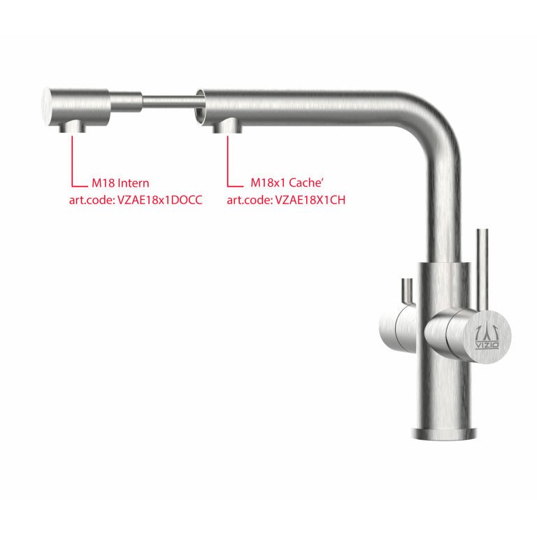 Vizio 3 Wege, mit ausziehbarer Brause, matt gebürstet - UrQuelle®