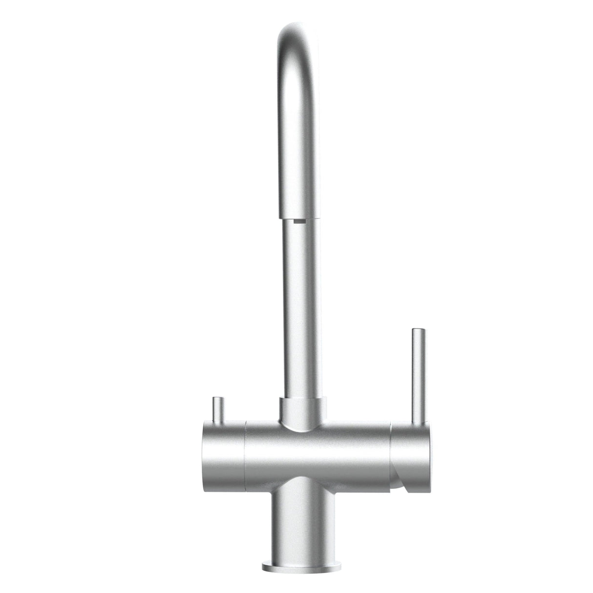 Vizio 3 Wege Wasserhahn Küchenarmatur, Edelstahl Massiv mit 360° schwenkbarem N - Auslauf, Gebürstet - UrQuelle