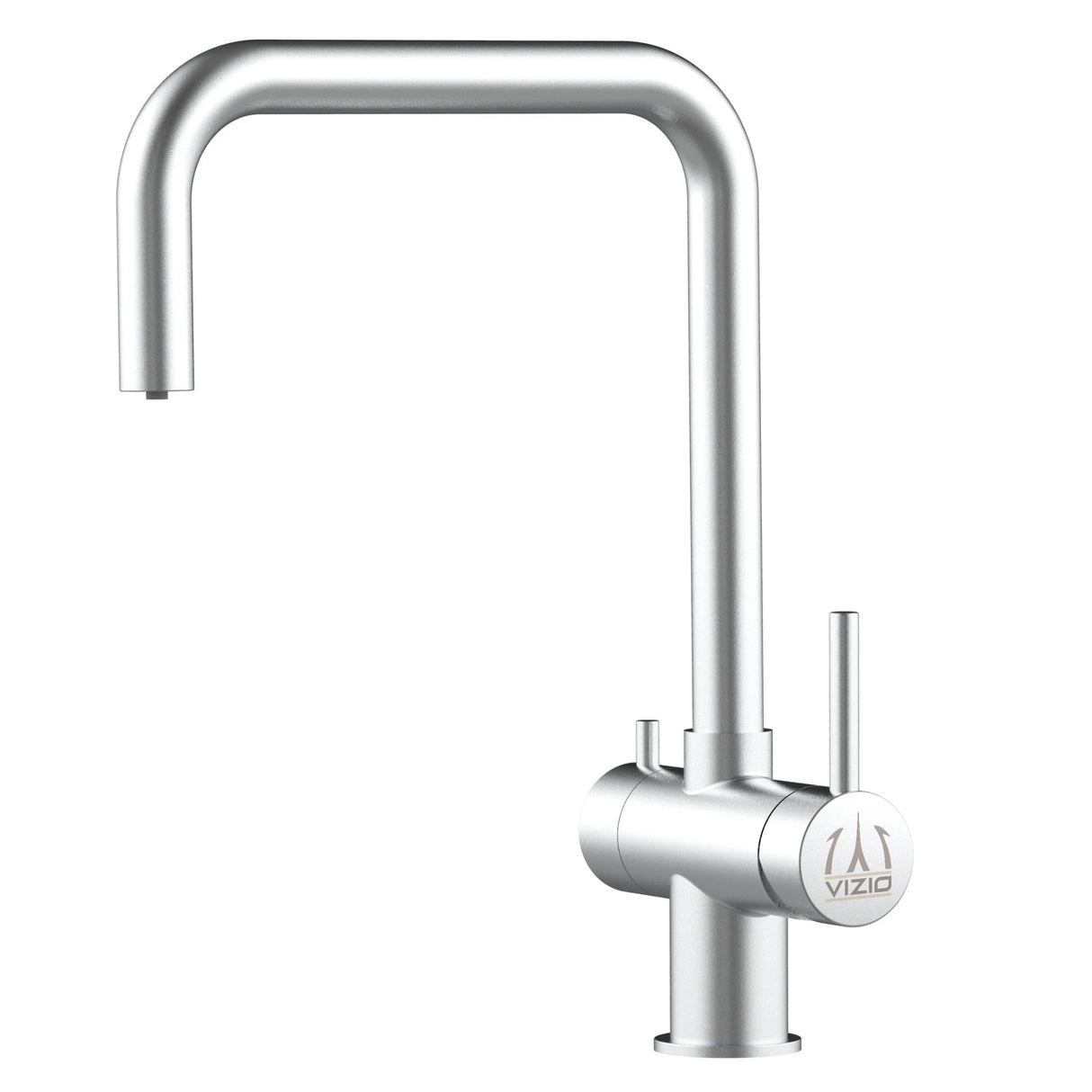 Vizio 3 Wege Wasserhahn Küchenarmatur, Edelstahl Massiv mit 360° schwenkbarem N - Auslauf, Gebürstet - UrQuelle