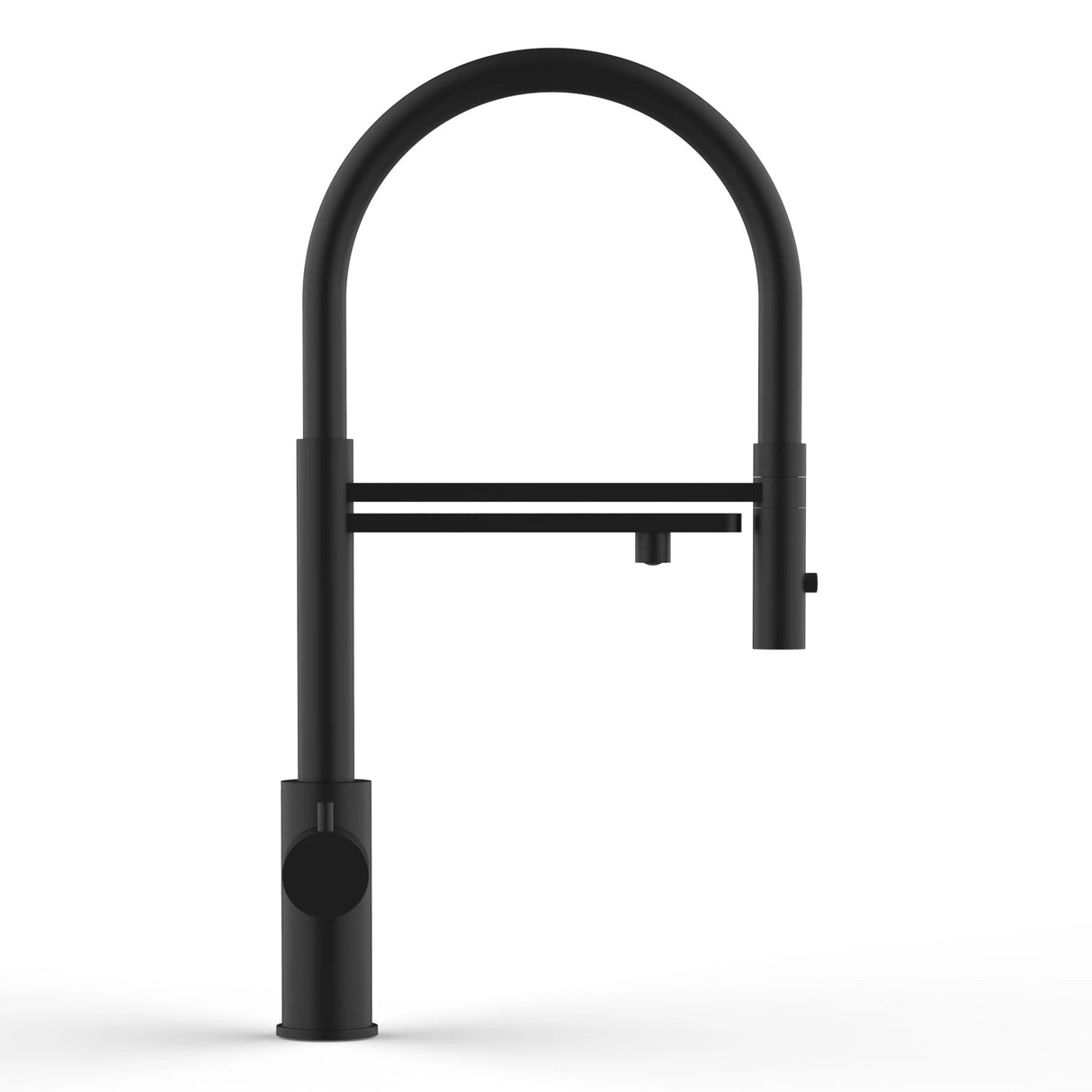 Vizio 5 Wege Wasserhahn Küchenarmatur, Edelstahl Massiv mit 360° schwenkbarem Auslauf, abnehmbare 2 strahl Handbrause, PVD Schwarz Matt - UrQuelle®