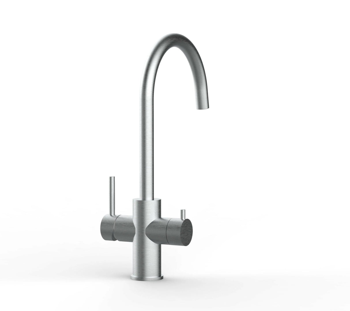 Vizio 5 Wege Wasserhahn Küchenarmatur, Edelstahl Massiv mit 360° schwenkbarem U - Auslauf, Gebürstet - UrQuelle®