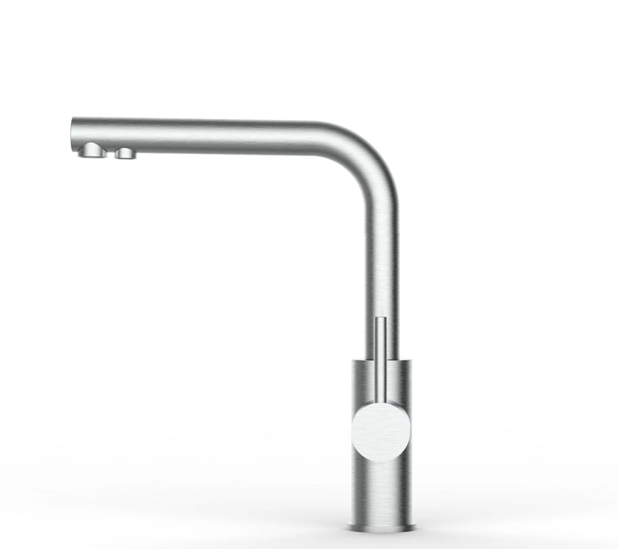 Vizio Kurzversion - 5 Wege Wasserhahn Küchenarmatur, Edelstahl Massiv mit 360° schwenkbarem L - Auslauf , Gebürstet - UrQuelle®