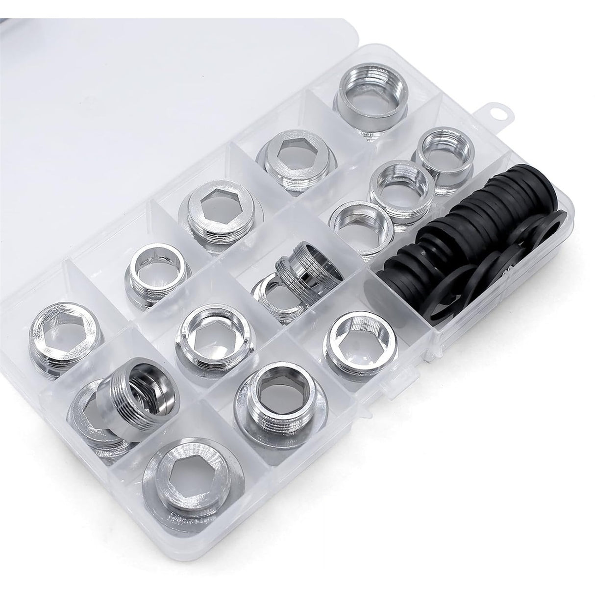 16 Stück Metall Wasserhahn-Adapter Set aus Kupfer mit Dichtringen, Gewindeadapter für Wasserfilter und Küche