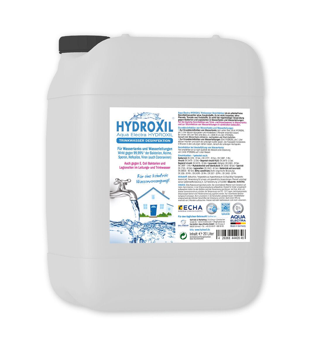 HYDROXIL Trinkwasser Desinfektion 20L - UrQuelle