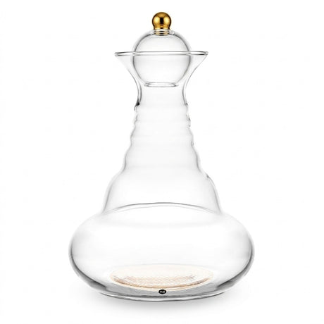 Karaffe Alladin 1,3 l Gold – Blume des Lebens – Goldknauf – mundgeblasen - UrQuelle