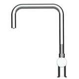 Vizio 3 Wege Wasserhahn Küchenarmatur, Edelstahl Massiv mit 360° schwenkbarem N - Auslauf, Hochglanz Poliert - UrQuelle