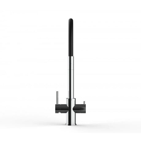Vizio 5 Wege Wasserhahn Küchenarmatur, Edelstahl Massiv mit 360° schwenkbarem Auslauf, abnehmbare 2 strahl Handbrause, Hochglanz / Schwarz - UrQuelle®