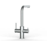 Vizio 5 Wege Wasserhahn Küchenarmatur, Edelstahl Massiv mit 360° schwenkbarem L - Auslauf, Gebürstet - UrQuelle®