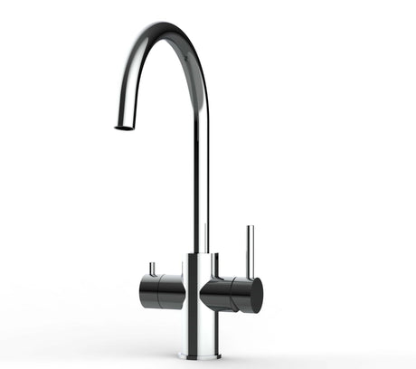 Vizio 5 Wege Wasserhahn Küchenarmatur, Edelstahl Massiv mit 360° schwenkbarem U - Auslauf, Hochglanz Poliert - UrQuelle®
