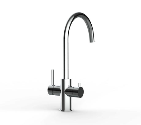 Vizio 5 Wege Wasserhahn Küchenarmatur, Edelstahl Massiv mit 360° schwenkbarem U - Auslauf, Hochglanz Poliert - UrQuelle®