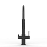 Vizio Kurzversion 47 cm - 5 Wege Wasserhahn Küchenarmatur, Edelstahl Massiv mit 360° schwenkbarem Auslauf, abnehmbare 2 strahl Handbrause, PVD Schwarz Matt - UrQuelle®