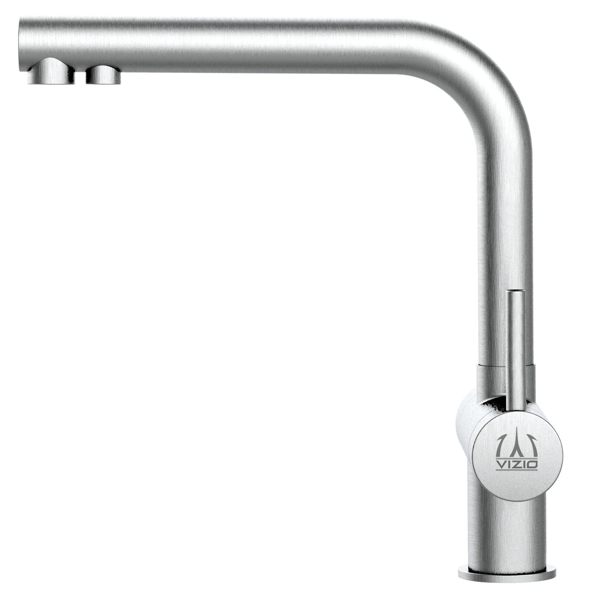 Vizio Niederdruck 3 Wege Wasserhahn Küchenarmatur, Edelstahl Massiv, 360° schwenkbarem L - Auslauf, Gebürstet - UrQuelle