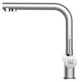 Vizio Niederdruck 3 Wege Wasserhahn Küchenarmatur, Edelstahl Massiv, 360° schwenkbarem L - Auslauf, Gebürstet - UrQuelle