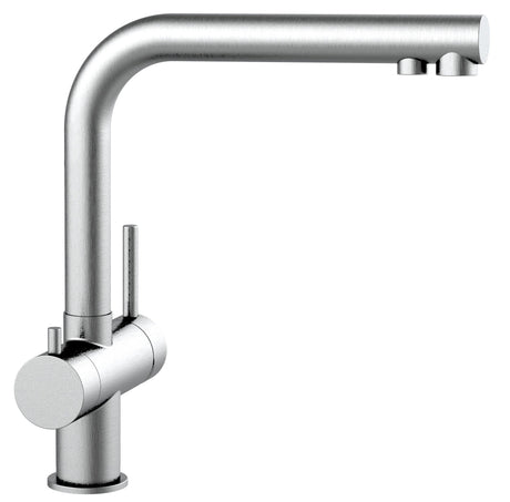 Vizio Niederdruck 3 Wege Wasserhahn Küchenarmatur, Edelstahl Massiv, 360° schwenkbarem L - Auslauf, Gebürstet - UrQuelle