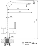 Vizio Niederdruck 3 Wege Wasserhahn Küchenarmatur, Edelstahl Massiv, 360° schwenkbarem L - Auslauf, Hochglanz Poliert - UrQuelle