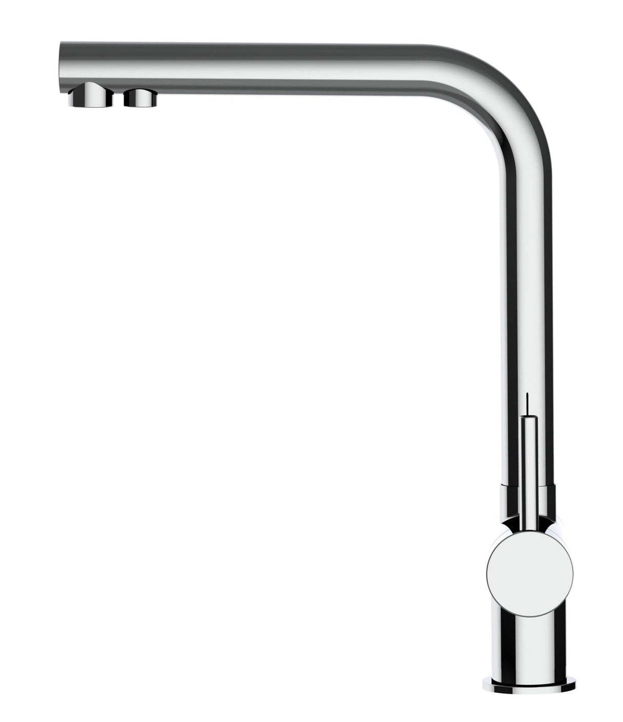 Vizio Niederdruck 3 Wege Wasserhahn Küchenarmatur, Edelstahl Massiv, 360° schwenkbarem L - Auslauf, Hochglanz Poliert - UrQuelle