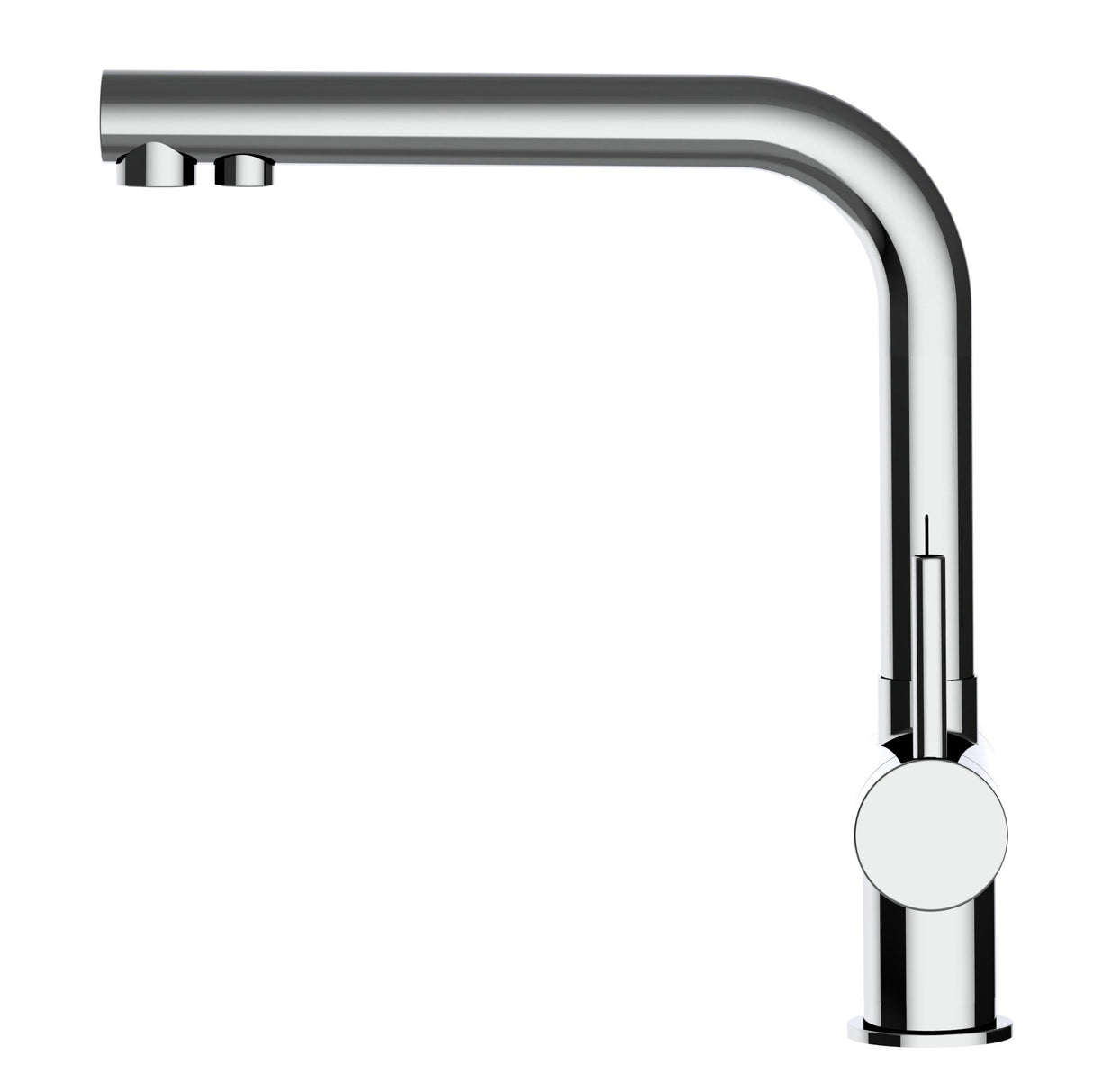 Vizio Niederdruck 3 Wege Wasserhahn Küchenarmatur, Edelstahl Massiv, 360° schwenkbarem L - Auslauf, Hochglanz Poliert - UrQuelle